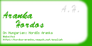 aranka hordos business card
